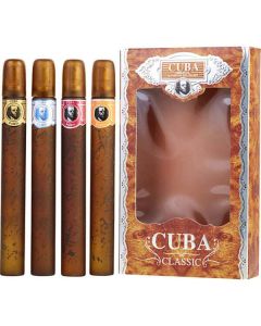 Cuba Variety Men's Fragrance Set - 4 Piece Collection (Gold, Blue, Red, Orange) - 1.17 oz Each