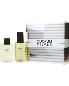 Quorum Silver - Fresh Eau de Toilette Spray & Aftershave Duo for Men - 3.4 oz Each