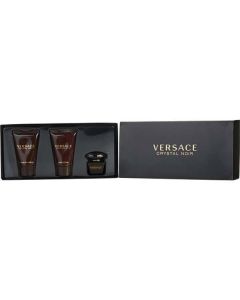 Versace Crystal Noir: Travel Set - Mini Perfume, Lotion & Wash