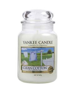 Yankee Candle Clean Cotton Scented Large Jar 22 Oz - Fresh Home Fragrance