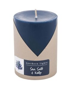Sea Salt & Kelp 287252 Pillar Candle - Tranquil Sea Breeze Scent - 3" x 4" - Unisex