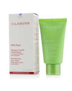 Clarins SOS Pure Clay Mask - Refreshing Alpine Willow for Combination to Oily Skin - 2.3oz