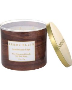 Perry Ellis Sandalwood Sage Candle 14.5 oz - Unisex - Create a Soothing Space
