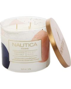 Nautica Teakwood & Sea Salt Scented Candle 14.5 oz - Unisex