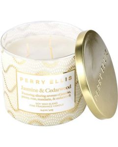Perry Ellis Jasmine & Cedarwood Candle - 14.5 oz - Unisex Fragrance