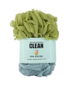 Spa Accessories Spa Sister Jumbo Sponge - Two Pack (Green & Marine)