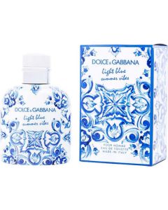 D & G Light Blue Summer Vibes Eau de Toilette Spray 4.2 oz for Men
