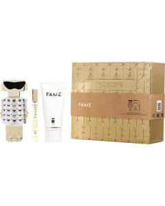 Paco Rabanne Fame: The Complete Scent Experience - Refillable Spray 2.7 oz, Body Lotion 3.4 oz, & Travel Spray 0.34 oz for Her