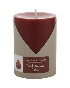 Red Anjou Pear 472204 Pillar Candle - Relaxing Red, Perfect Size
