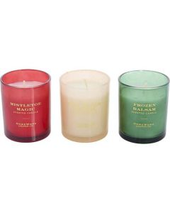 Homeworx Holiday Trio: Cozy Candle Gift Set - Frozen Balsam, Iced Sugar Cookie, Mistletoe Magic - 3.5 oz Each