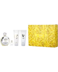 Versace Eros Pour Femme: Eau de Parfum 3.4 Oz Set - Full-Sized Luxury + Travel Mini
