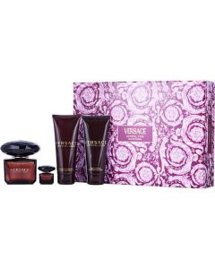 Versace Crystal Noir: Eau de Parfum 3oz Set - Spray, Body Lotion, Shower Gel & Mini Parfum