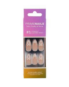 Prime Nails Classic French Tip Reusable Nail Set - 30ct for Effortless Elegance