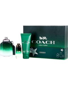 Coach Green Men's Fragrance Set: 3.3 Oz EDT Spray, 3.4 Oz Shower Gel, & 0.5 Oz Travel Spray