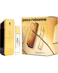 Paco Rabanne 1 Million Eau de Toilette 3.4oz & Travel Size 0.68oz Spray Set for Men