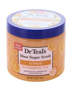 Dr. Teal's Citrus & Vitamin C Shea Sugar Scrub (19 oz) - Exfoliate & Brighten