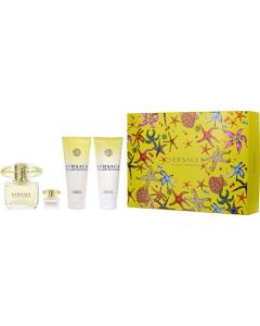 Versace Yellow Diamond: 3 oz EDT Spray Set for Women (with Body Lotion, Shower Gel & Mini EDT)