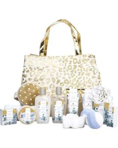 Spa Luxetique White Jasmine Bath Tote Gift Set - 13-Piece Pampering Collection for Women