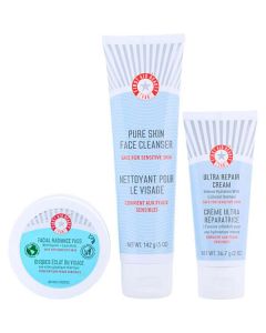 First Aid Beauty Fab Faves Kit: Radiance Pads, Ultra Repair Cream, & Face Cleanser - Trial Size Trio