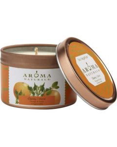 Clarity Aromatherapy Orange & Cedar Soy Candle - 2.5x1.75 Inch Tin, 15 Hour Burn