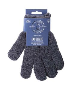 Spa Accessories Gentleman's Exfoliating Shower Gloves - XL Charcoal - Deep Clean