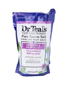 Dr. Teal's Refreshing Foot Soak - Pure Epsom Salt Therapy - 32oz / 909g - Revitalize Tired Feet