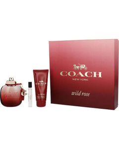 Coach Wild Rose Perfume Set - 3oz EDP Spray, 3.3oz Body Lotion, 0.25oz Mini EDP