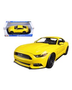 Maisto Mustang GT 5.0 - Yellow 1:18 Scale Diecast Model Car - 10.5 inch
