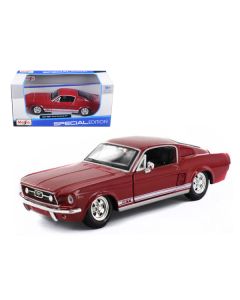 Maisto Mustang GT - Fiery Red with Racing Stripes - 1/24 Scale Diecast Model Car