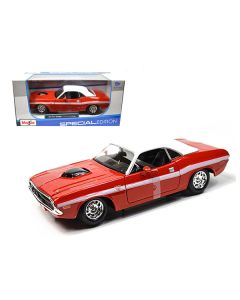 Maisto 1970 Dodge Challenger R/T Coupe - Red with White Stripes - 1/24 Scale Diecast Model