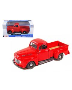 Maisto 1948 Ford F-1 Pickup Truck - Classic Red 1/25 Scale Diecast Model - 8-inch