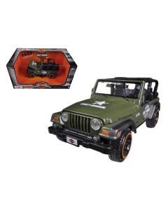 Maisto Jeep Wrangler Rubicon Harley Davidson Green 1/27 Scale Diecast Model