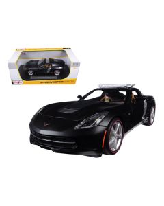 Maisto 2014 Chevrolet Corvette C7 Stingray Police Matt Black 1/18 Scale Diecast Model