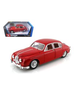 Bburago 1959 Jaguar Mark II Red 1/18 Scale Diecast Model Car (Model 12009r) - Collector's Edition