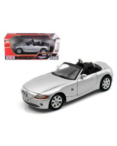 Motormax BMW Z4 Convertible - 1/18 Scale Silver Diecast Model Car (L-10, W-4, H-3 inches)