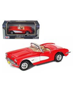 Motormax 1959 Chevrolet Corvette Convertible - 1/24 Scale Diecast Model Car - Red