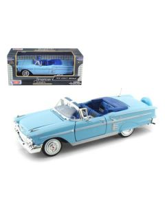 Motormax 1958 Chevrolet Impala Convertible - Blue 1/24 Scale Diecast Model