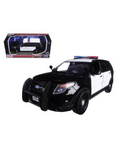 Motormax 2015 Ford Police Interceptor Utility 1/24 Diecast Model Car - Black & White Unmarked