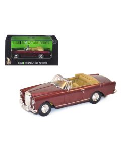Road Signature 1961 Bentley Continental S2 Park Ward DHC Convertible Burgundy 1/43 Diecast Car Model