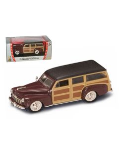 Road Signature 1948 Ford Woody Burgundy 1/43 Scale Diecast Model Car