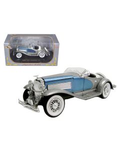 Signature Models 1935 Duesenberg SSJ Convertible - Blue & Silver, 6-Inch Diecast Replica