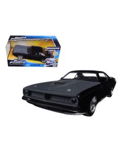 Jada Fast & Furious 7 Letty's Plymouth Barracuda - 1/24 Scale Diecast Model - Matt Black