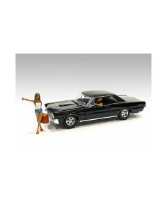 American Diorama Hitchhiker Figurine Set - 1/24 Scale, Driver and Female (White Shirt)