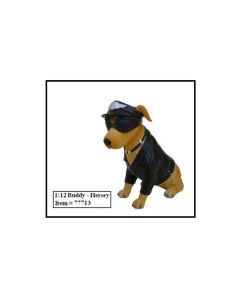American Diorama Biker's Best Friend: 'Buddy Hersey' 3-Inch Dog Figure for 1:12 Scale Models