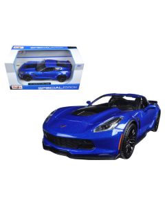 Maisto 2015 Chevrolet Corvette Stingray C7 Z06 - 1/24 Scale Diecast Model - Blue Metallic