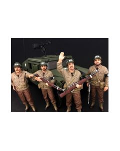 American Diorama WWII Military Police 4-Figure Set, 1:18 Scale - Bring History to Life!