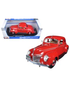 Maisto 1939 Ford Deluxe Tudor Red 1/18 Scale Diecast Model Car (MPN: 31180R)