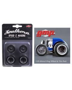 GMP 1/18 Scale Magnesium Drag Wheels & Tires Set - For 1934 Altered Coupe - Model 18864