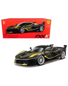 Bburago Ferrari FXX-K #44 Black/Yellow Stripes 1/18 Diecast Model Car - Signature Series