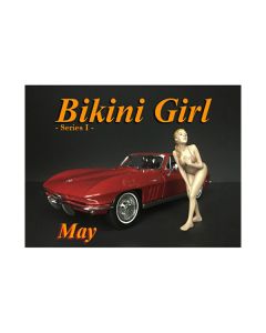 American Diorama May Bikini Calendar Girl Figure - 3.75" - 1/18 Scale Model